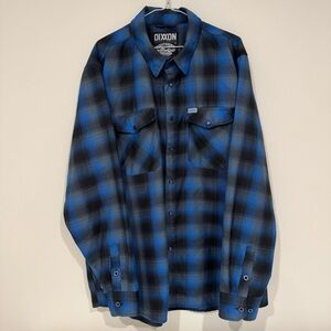 Dixxon Flannel Company Southern Country Customs Shadow Plaid Pearl Snap Size 2XL